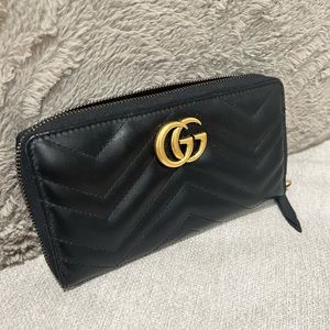 Gucci GG Marmount Zip Around Wallet Black - EXCELLENT CONDITION - 100% AUTHENTIC